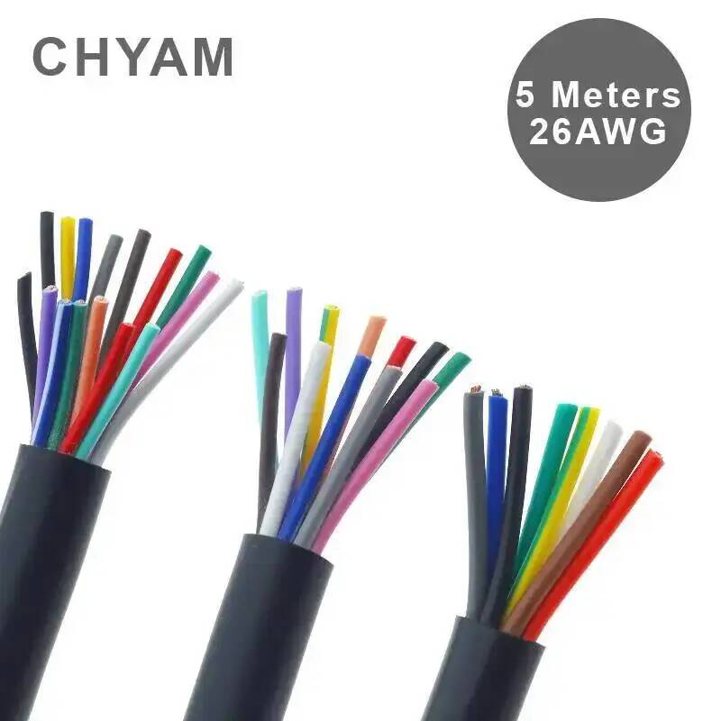 Copper Wire Roll - สายสีดํา 26AWG 0.12mm2 ทองแดงลวด 2/3/4/5/6/7/8/10/12/14/16/20 Core
