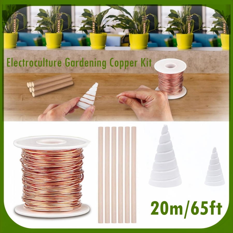 Copper Wire Roll - 20 M/65ft Electroculture สวนทองแดงชุดทองแดงบริสุทธิ์ 99.9% ลวด