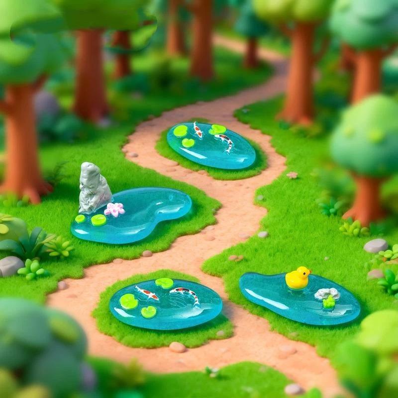 เครื่องประดับตกแต่งสวนเรซิ่นขน - Bonsai Garden With Koi Pond บทวิจารณ์และราคา